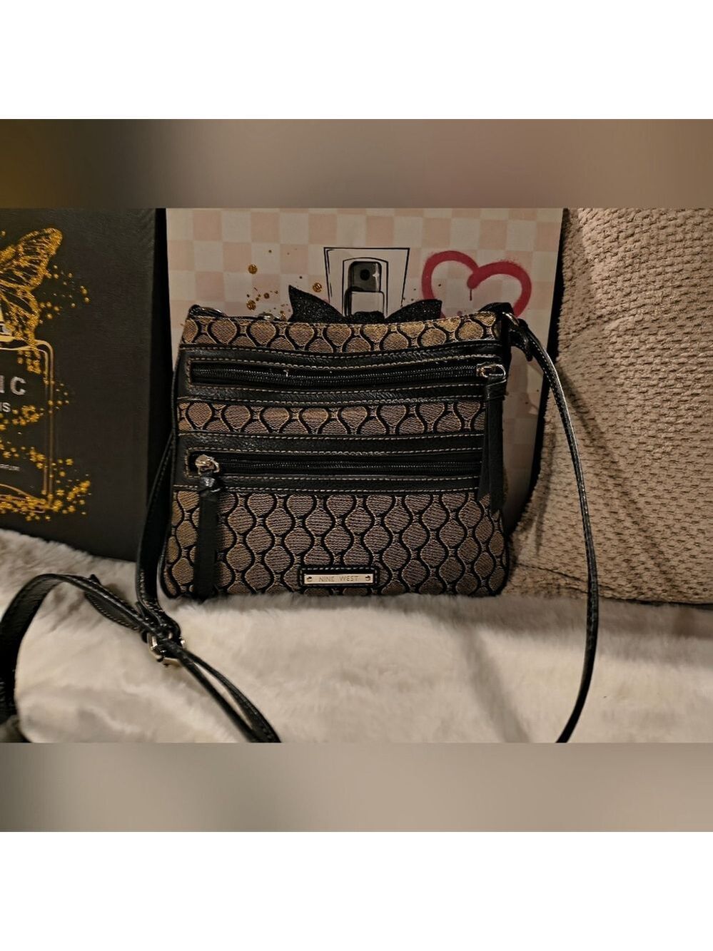 Nine West Black and Brown Crossbody Bag Elegant